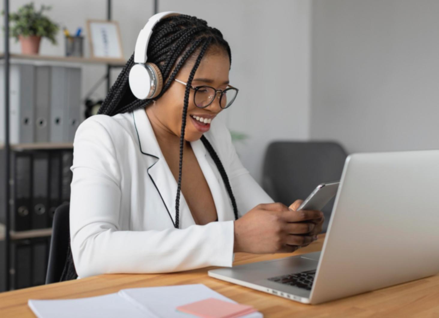 Student working on financial analysis software