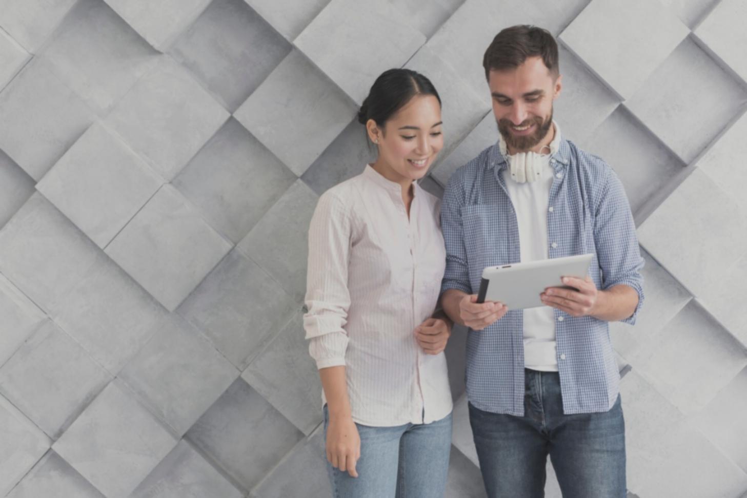 Person reviewing financial statements and market data